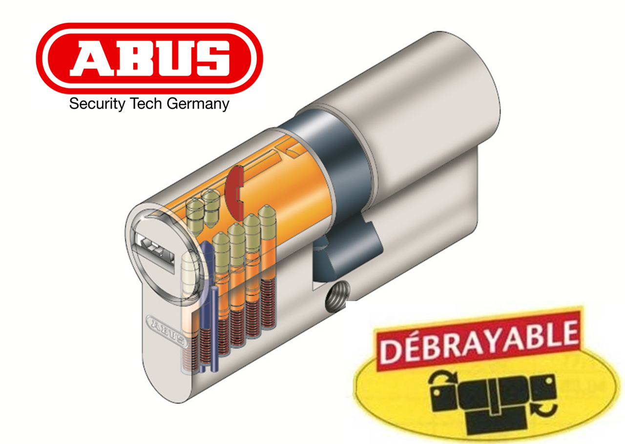 ABUS Abus EC-SNP Cylindre débrayable pour portes extérieures/entrées 30/40 mm 