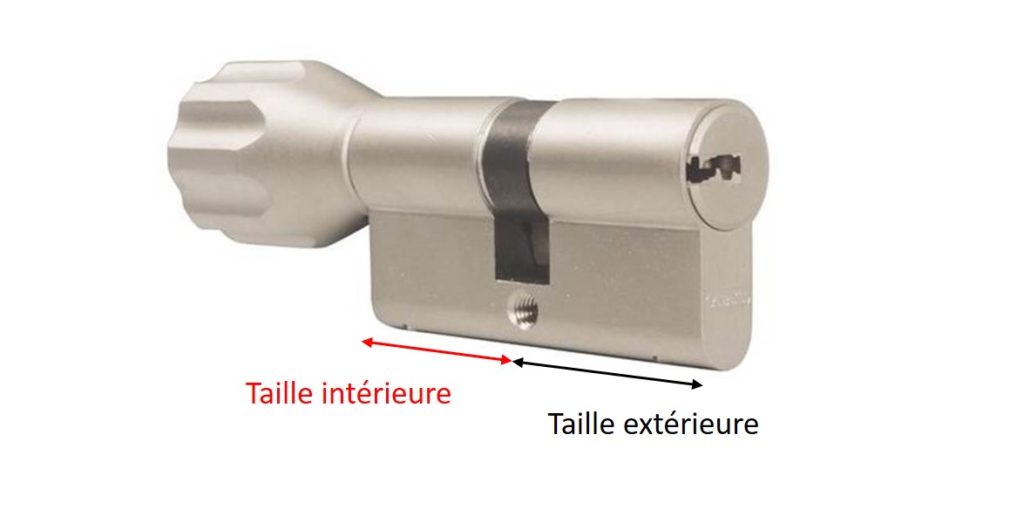 Verrou de securité a bouton condamnation pour porte avec cylindre