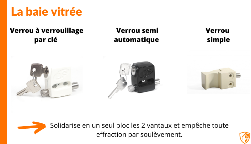 Verrou de baie vitrée SEMI AUTOMATIQUE